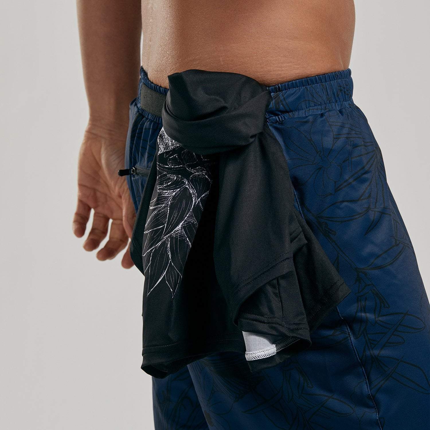 Men's Limited Edition Run 7 Shorts - Blue Hawaii Print Athletic Shorts for Running, Gym & Beach | Comfortable Workout Shorts for Men