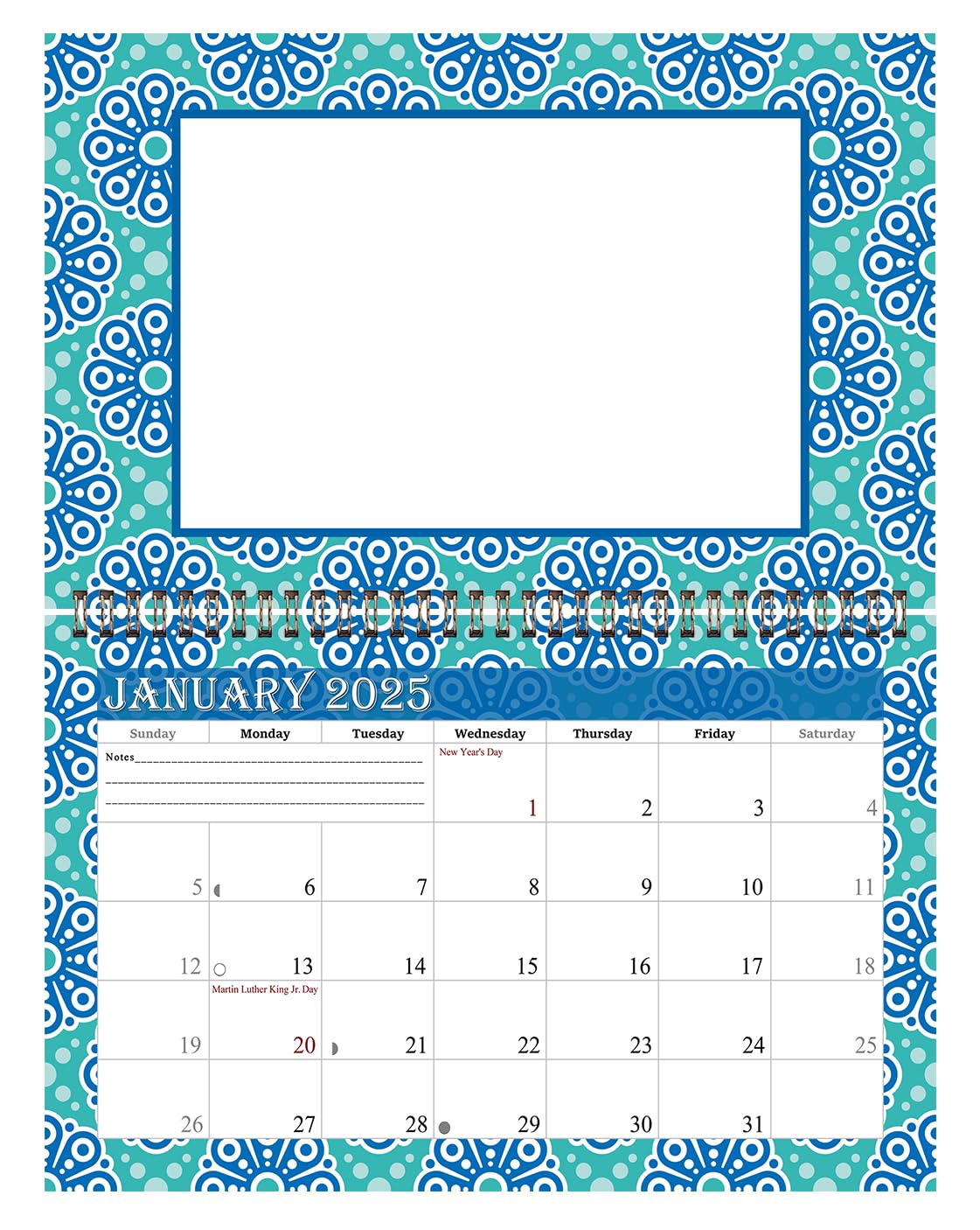 2025 Spiral-Bound Photo Frame Wall Calendar - Customizable 12-Month Desktop & Wall Planner with Photo Insert (Edition #015) - Perfect for Home, Office & Gift Giving