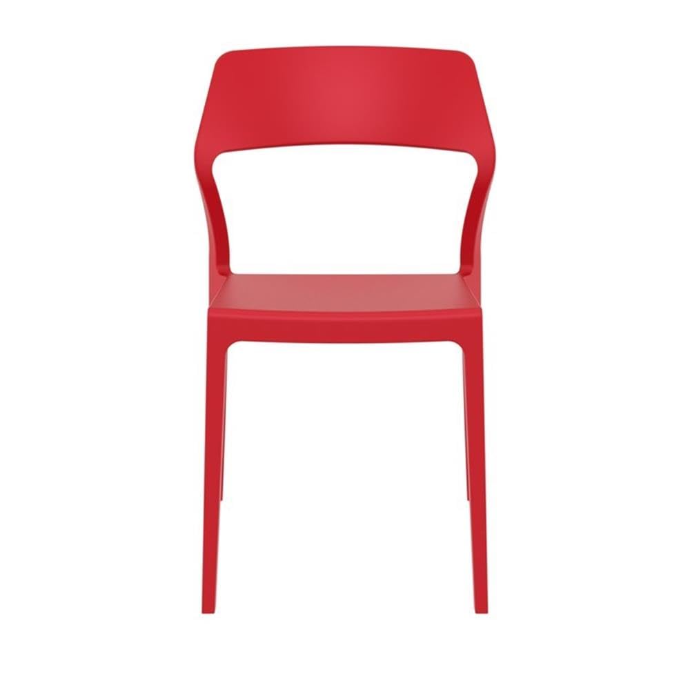 Premium Snow Patio Dining Chairs (Set of 2) - Weather-Resistant Red Outdoor Furniture for Garden, Poolside & Backyard Relaxation