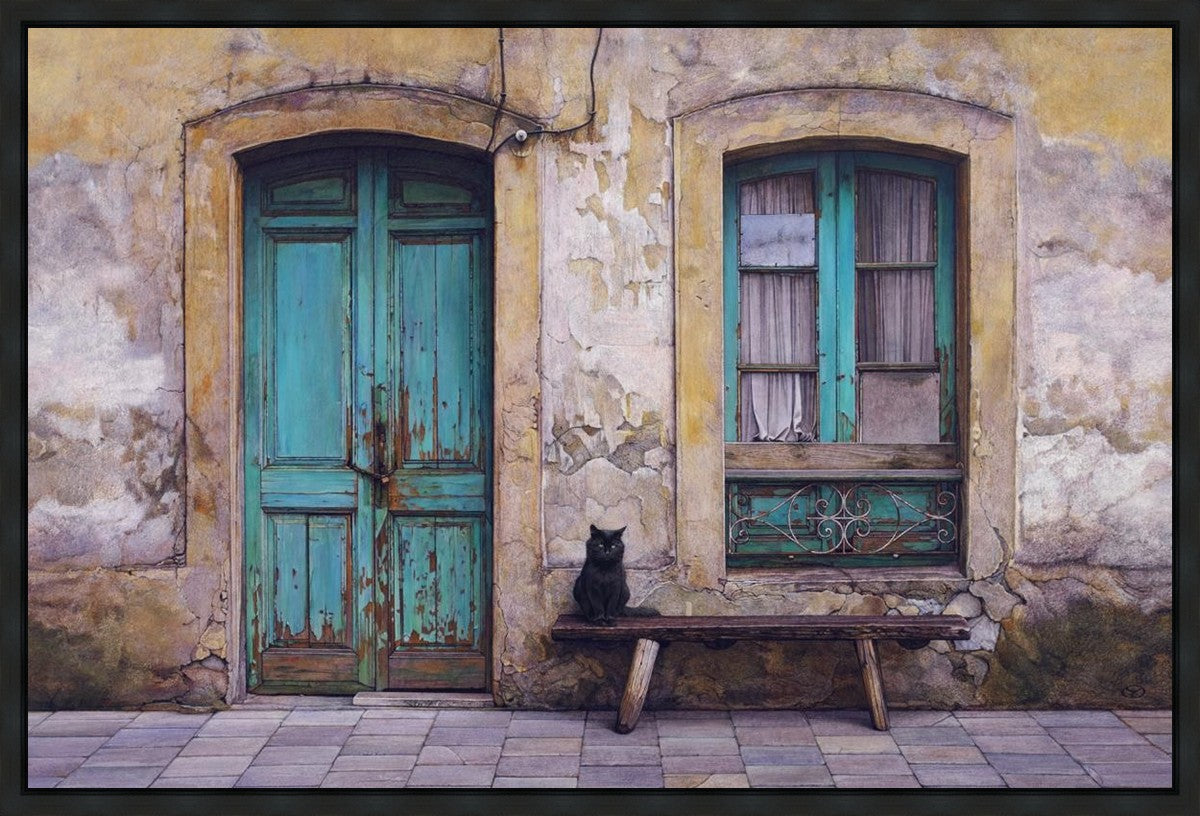 Black Cat Gallery Wrap Canvas Art - Handmade Stretched Canvas Wall Decor for Living Room, Bedroom & Office - Perfect for Home Decor & Gifts