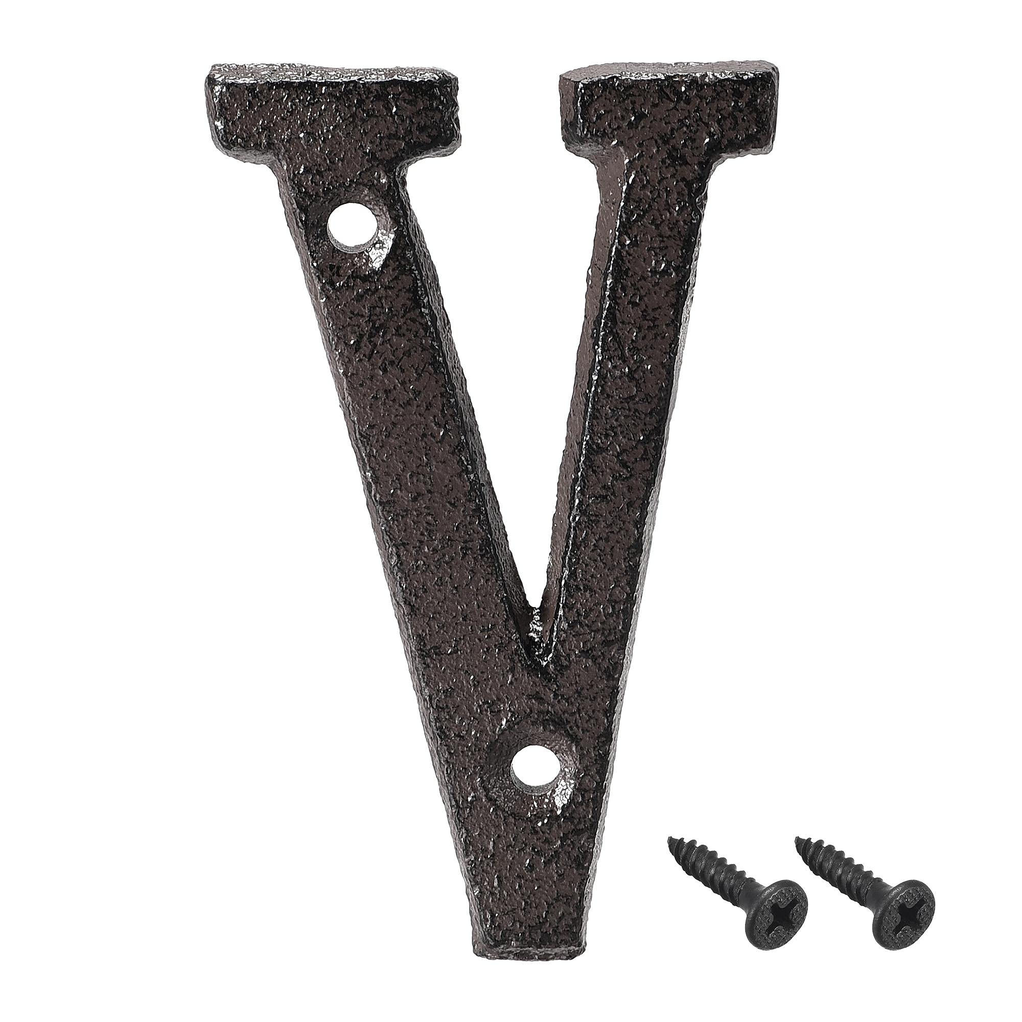3 Inch Cast Iron Letter V - House Letter for Home, Hotel, Mailbox Address Sign - Durable Metal Wall Decor for Outdoor & Indoor Use