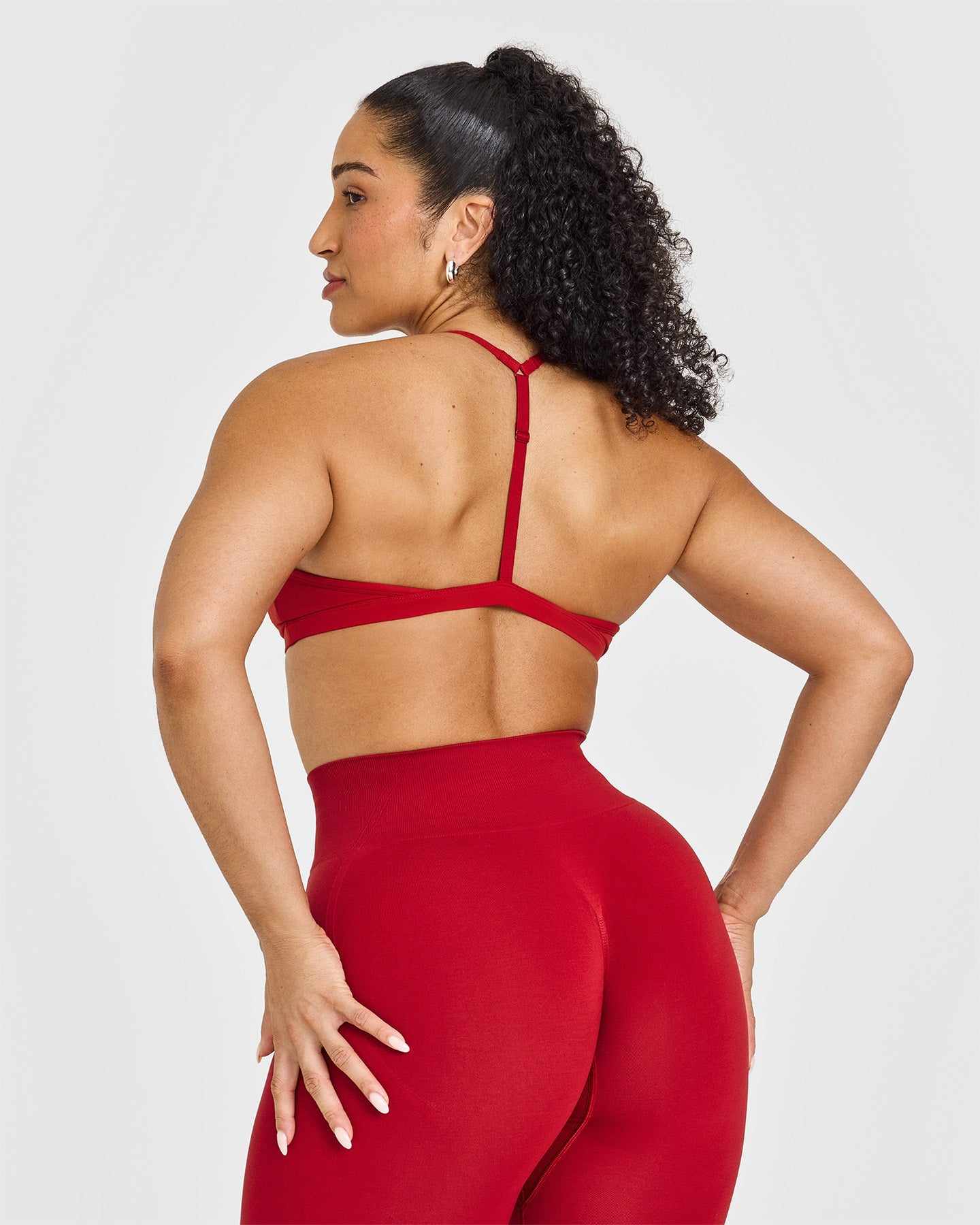 Ultra Soft Micro V Neck Bralette for Women - Comfortable Wireless Seamless Bra in Toasted Red | Perfect for Yoga, Lounge & Everyday Wear