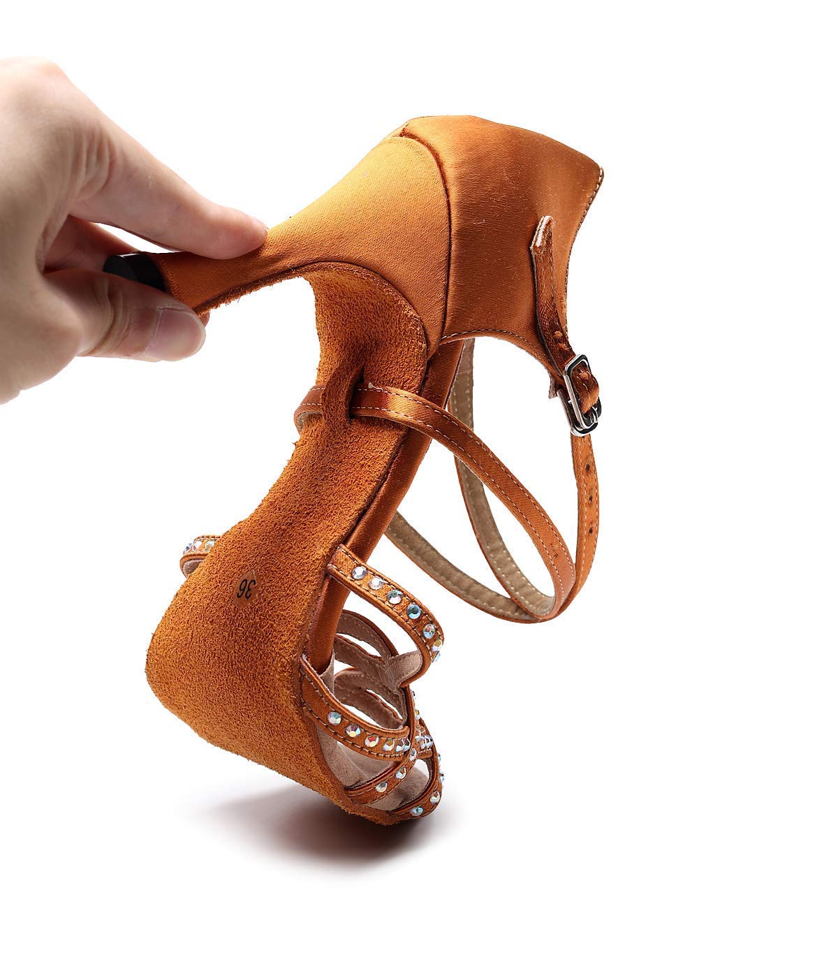 Elegant Latin Dance Shoes with Colorful Diamonds - 9cm High Heel Silk Ballroom Shoes for Women | Perfect for Salsa, Tango & Professional Dance Competitions
