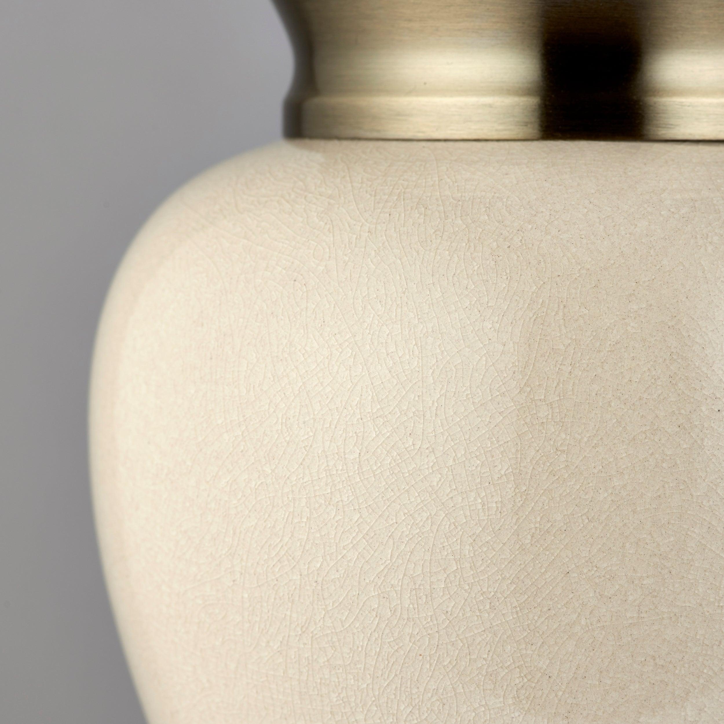 Dalston Cream Ceramic Table Lamp Base - Modern Home Decor Lighting for Bedroom, Living Room & Office