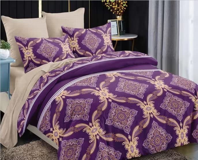Shatex 2-Piece Twin Comforter Set - All Season Ultra Soft Polyester Bedding with Glass Flower Design in Purple - Perfect for Kids' Rooms, Guest Bedrooms & Dorm Decor