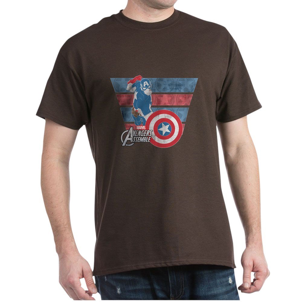 Captain America Dark T-Shirt - Graphic Tee for Men & Women | Superhero Marvel Comics Apparel | Casual Wear & Cosplay Costume