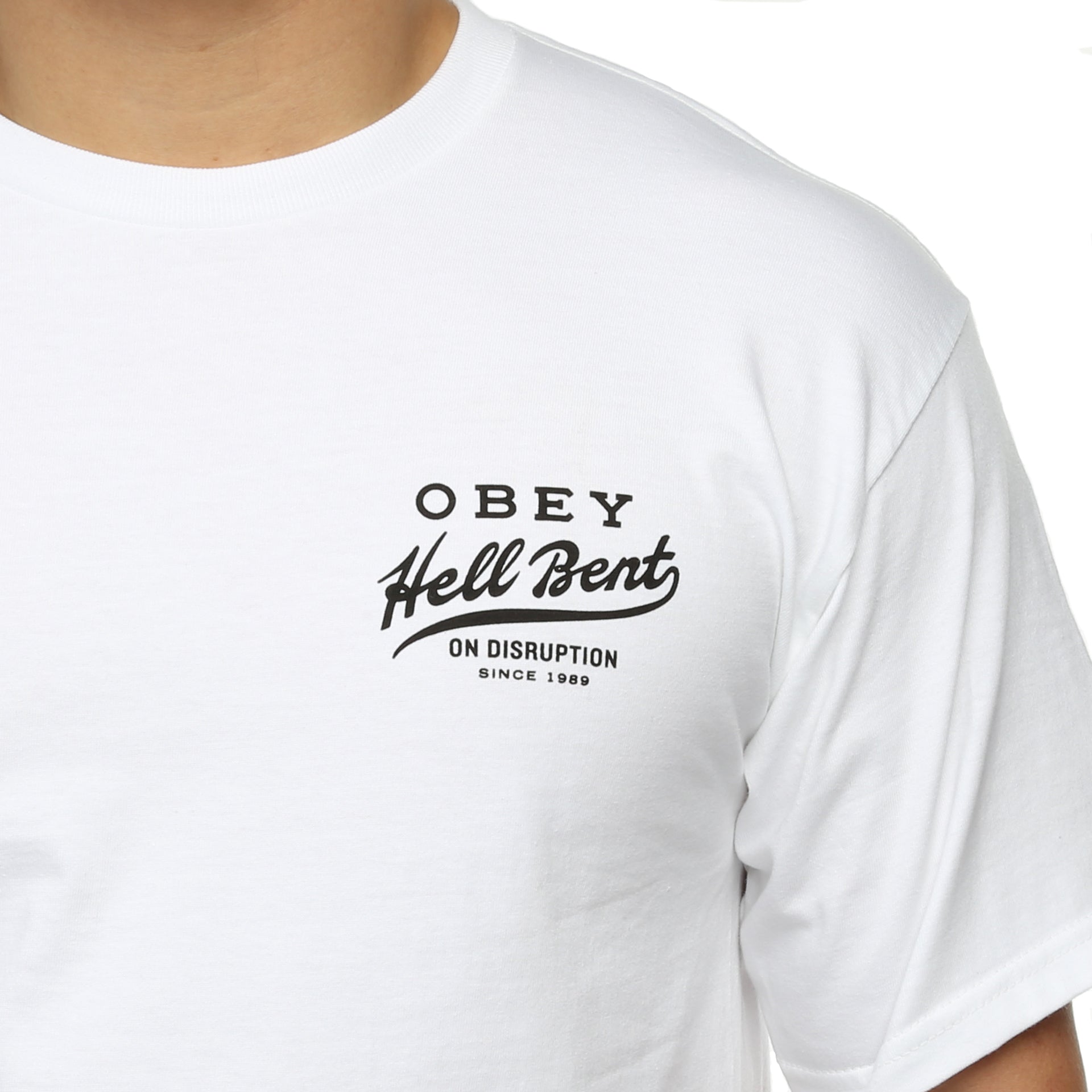 Obey Hell Bent Graphic T-Shirt for Men - White Cotton Tee | Streetwear Fashion, Casual Wear & Urban Style