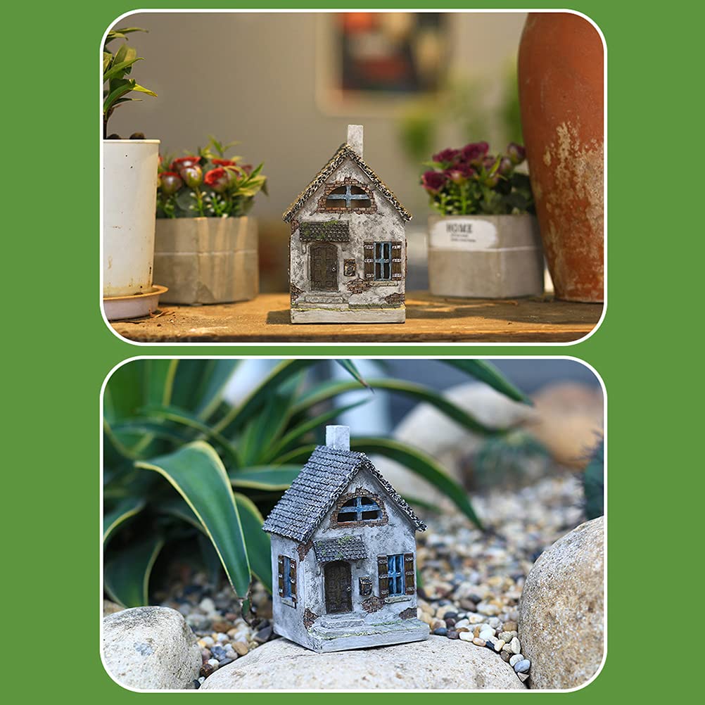 Miniature Fairy House Statue - Handcrafted Fairy Garden Figurine & Outdoor Ornament for Fairy Gardens, Terrariums & Home Decor