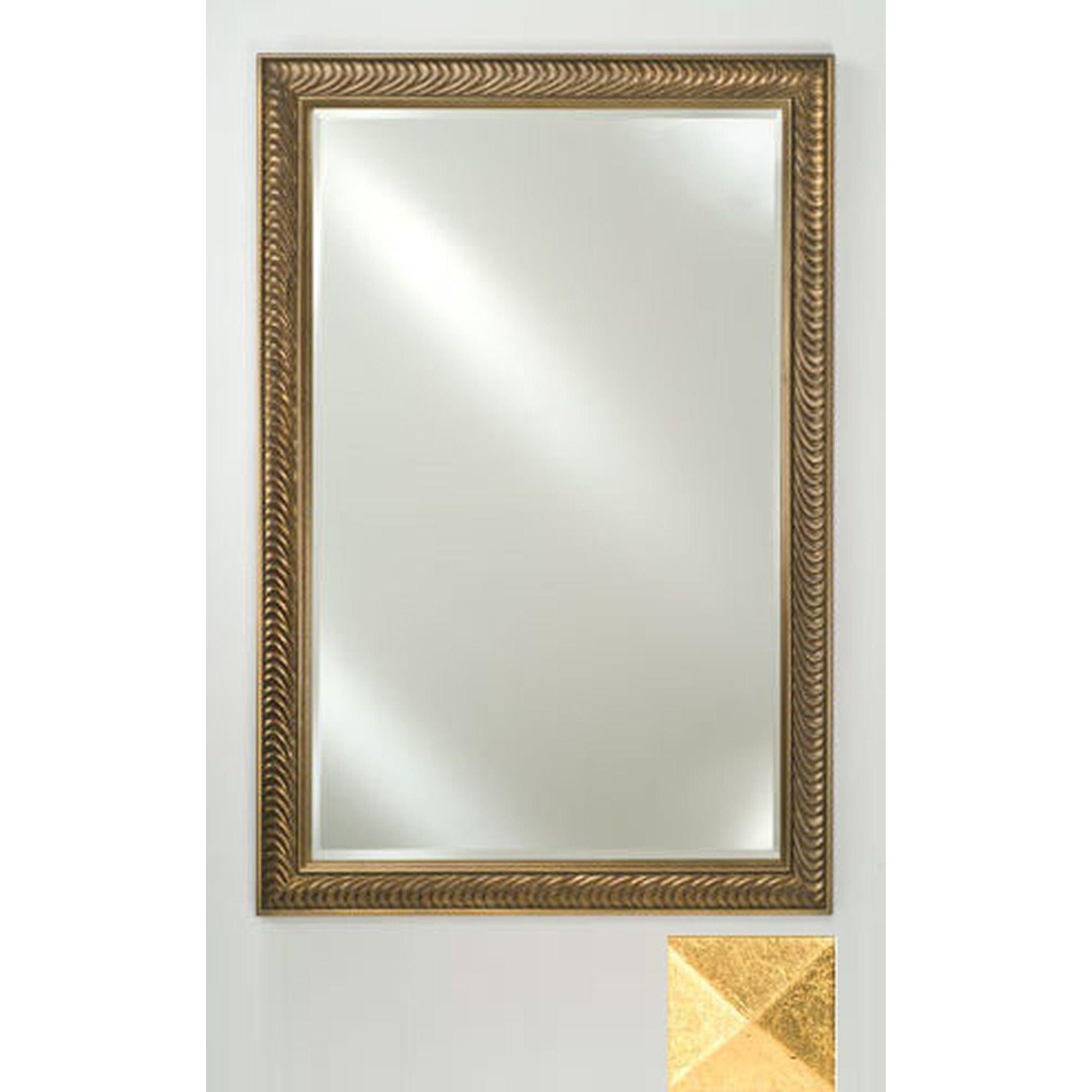Afina Signature 20x26 Inch Antique Gold Framed Mirror with Beveled Edge & Gold Caps - Elegant Wall Decor for Living Room, Bedroom, or Entryway