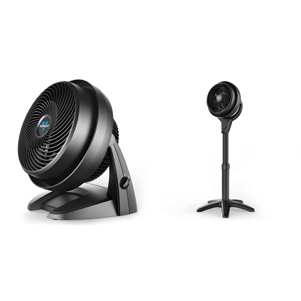 Vornado 630 Mid-Size Whole Room Air Circulator Fan & 602 Pedestal Fan - Powerful Cooling for Home, Office, Bedroom - Energy Efficient Quiet Airflow for Year-Round Comfort