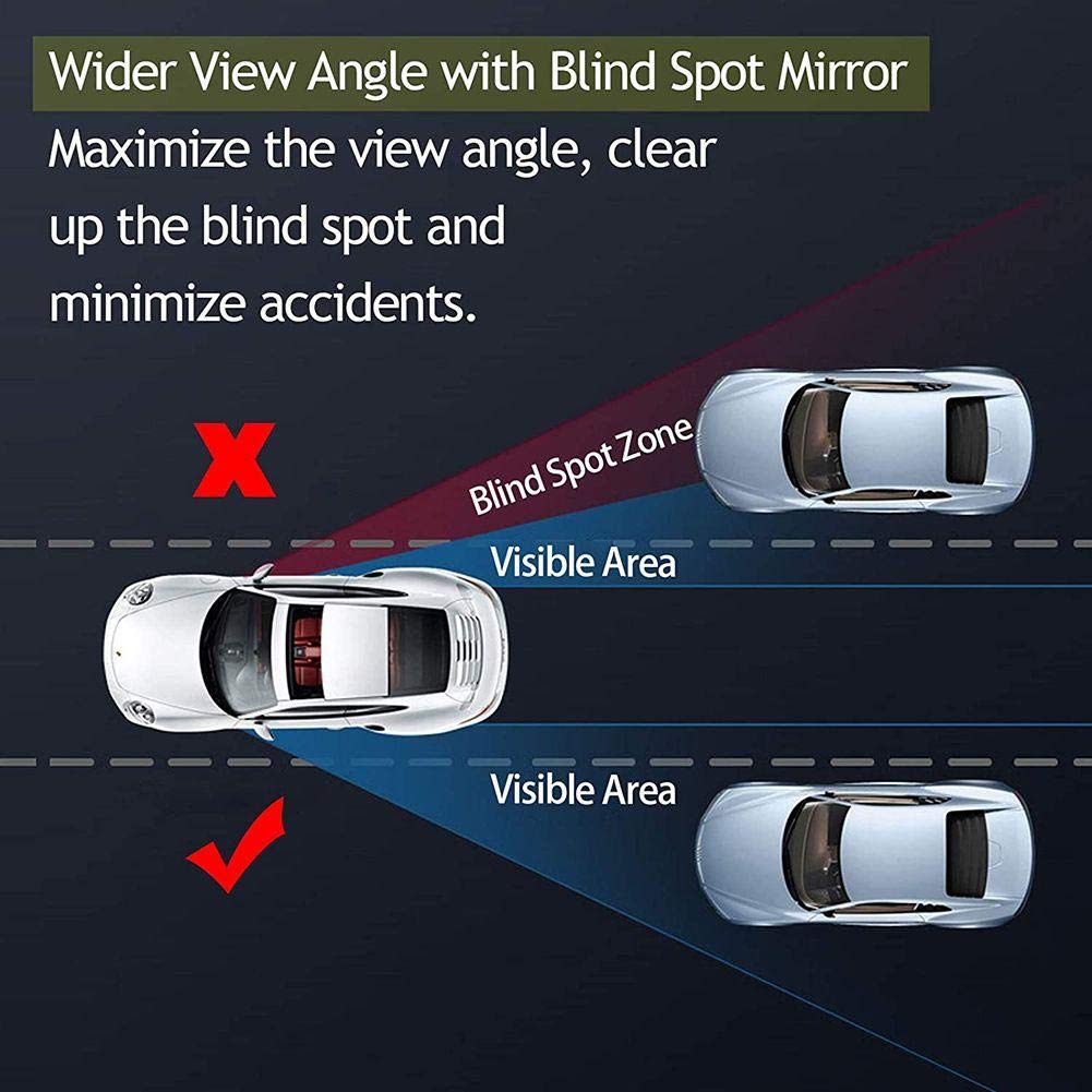 Universal Car Blind Spot Mirror - Wide Angle Convex Rear View Mirror with Adjustable Stick-On Design for All Vehicles | Enhanced Safety & Visibility for Parking, Lane Changes & Highway Driving