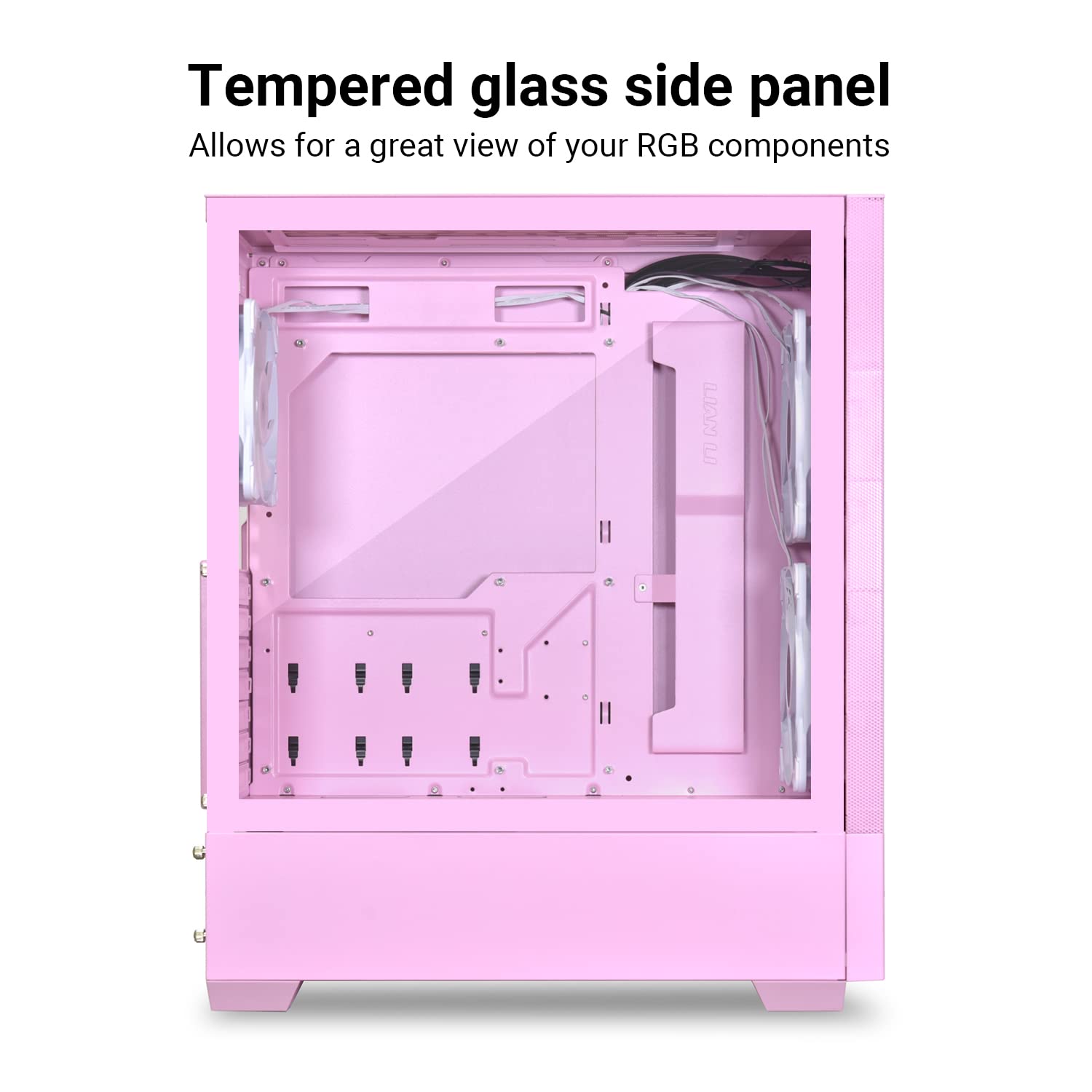 LIAN LI LANCOOL 205 MESH C Pink ATX Mid-Tower PC Case - High Airflow Mesh Front Panel, 3 Pre-Installed ARGB PWM Fans, USB Type-C, Tempered Glass Side Panel - Perfect for RGB Gaming PC Builds & High-Performance Cooling Systems