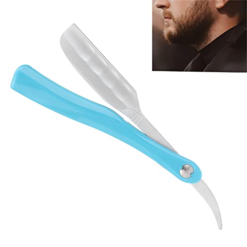 Professional Barber Straight Razor Holder - Anti-Slip Shaving Blade Stand for Men's Facial Hair Grooming | Perfect for Home & Salon Use (Blue)