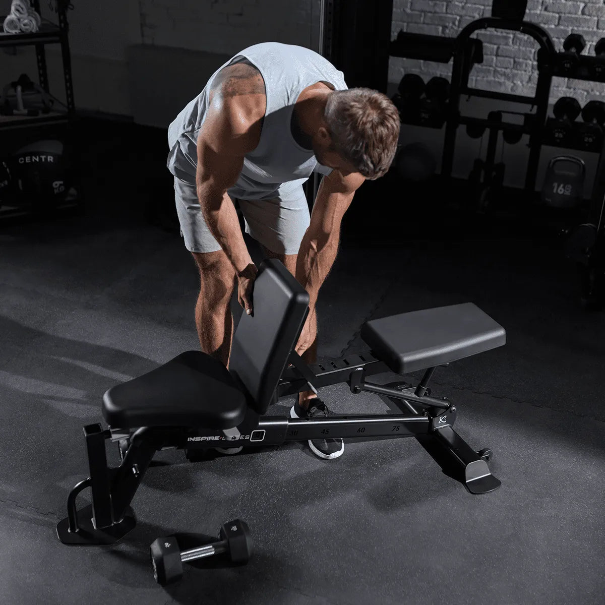Inspire Series FID7 PRO Adjustable Weight Bench for Home Gym - 7-Position Incline Decline Workout Bench for Strength Training & Full-Body Exercises - Perfect for Dumbbell Press, Sit-Ups & More