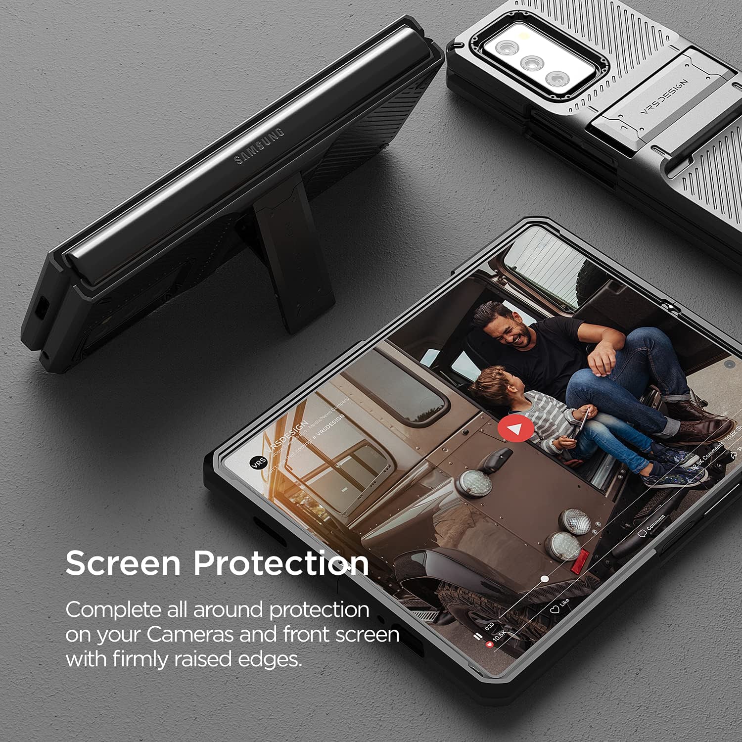 Samsung Galaxy Z Fold 2 5G Kickstand Case - Shockproof Protective Cover with Sturdy Stand for Foldable Phone (Perfect for Work, Travel & Entertainment)