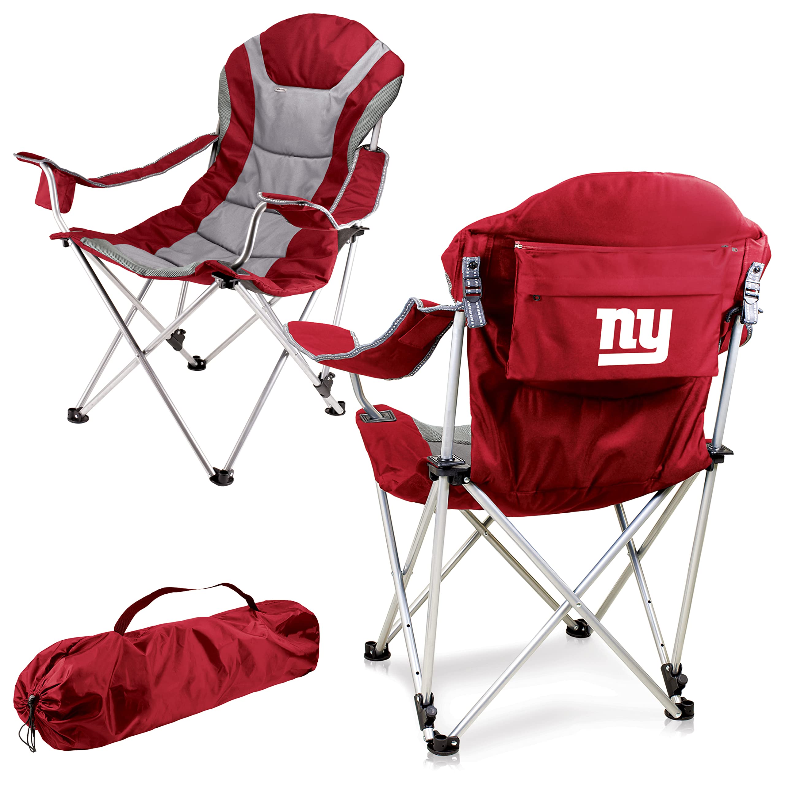 PICNIC TIME NFL Reclining Camping Chair for Adults - Portable Beach & Sports Chair with Carry Bag - Perfect for Football Games, Camping, Beach Outings & Outdoor Events