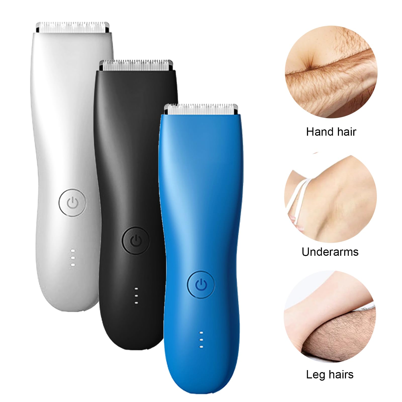 Rechargeable Electric Hair Removal Device for Women & Men - Gentle Face & Bikini Epilator Trimmer for Smooth Skin | At-Home Hair Removal & Travel Use - White