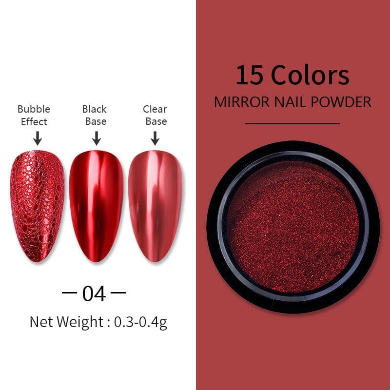 Metallic Mirror Effect Chrome Nail Powder #04 - High Shine Nail Art Pigment for Gel Polish & Acrylic Nails - Perfect for Salon, Home Manicure & Nail Art Designs