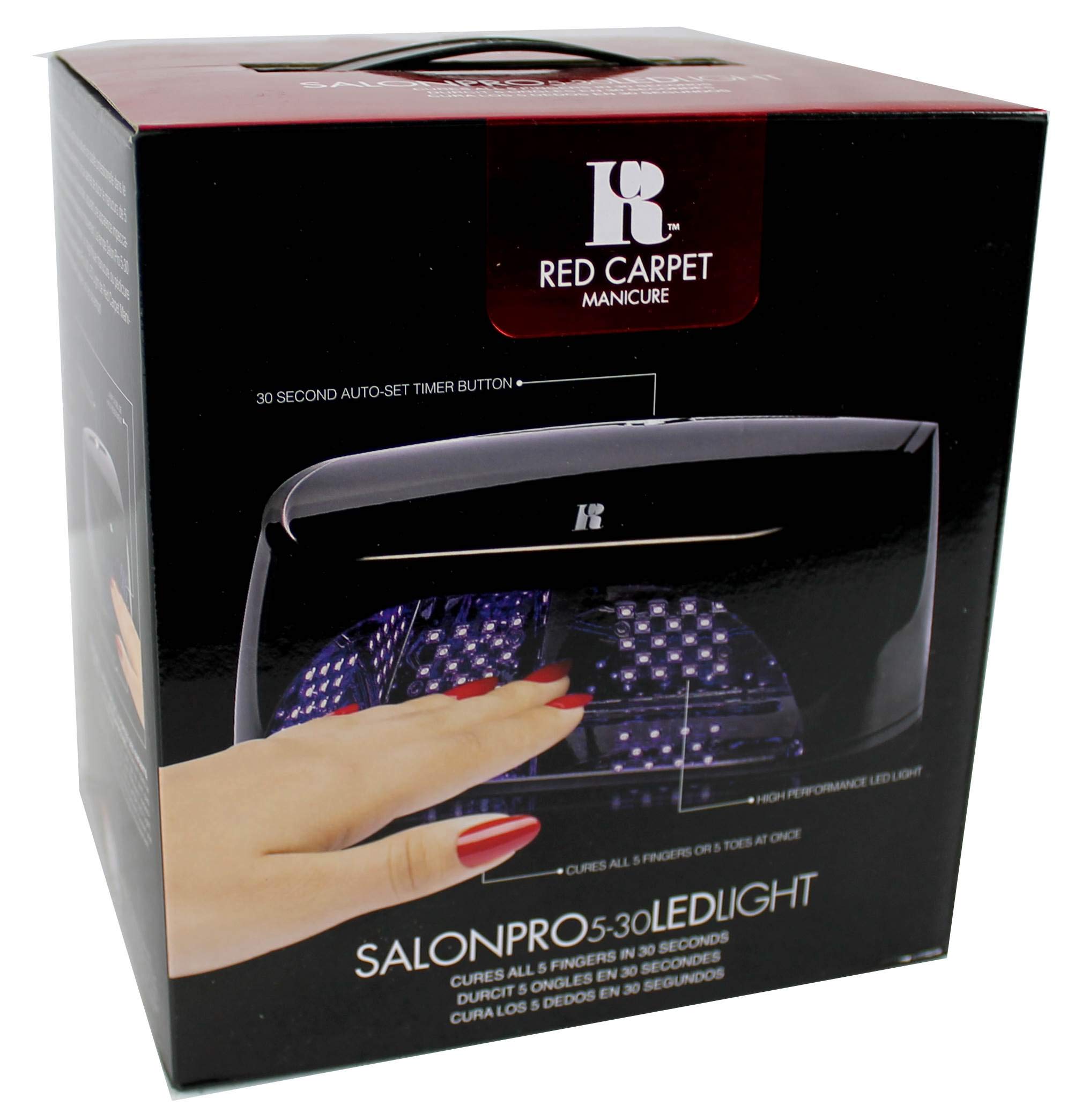 Red Carpet Manicure Salon Pro 5-30 LED Nail Lamp for Curing UV Gel Polish & Nail Art - Perfect for Home & Professional Salon Use