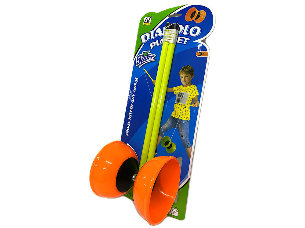 Diabolo Yo-Yo on Card - Classic Wooden Toy for Kids & Adults - Perfect for Outdoor Play, Skill Development & Fun