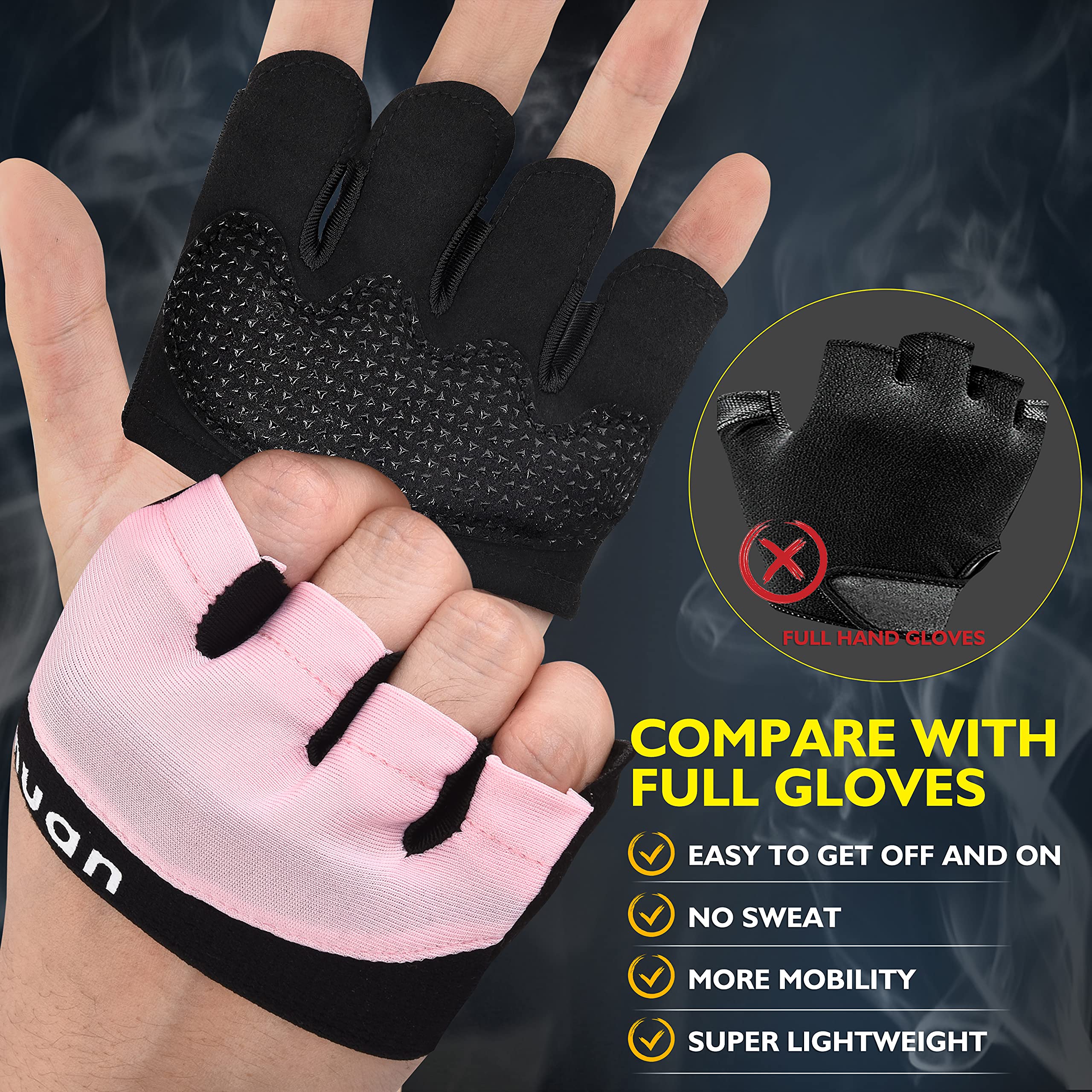 iHuan Weight Lifting Gloves for Men & Women - Breathable Gym Workout Gloves for Weightlifting, Exercise & Fitness Training - Perfect for CrossFit, Powerlifting & Home Workouts