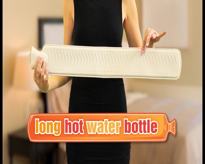 Long Hot Water Bottle for Pain Relief - Extra Large 2L Reusable Heating Pad for Cramps, Back Pain & Cold Feet - BPA Free, Leak Proof, Microwave Safe - Perfect for Winter, Periods & Relaxation
