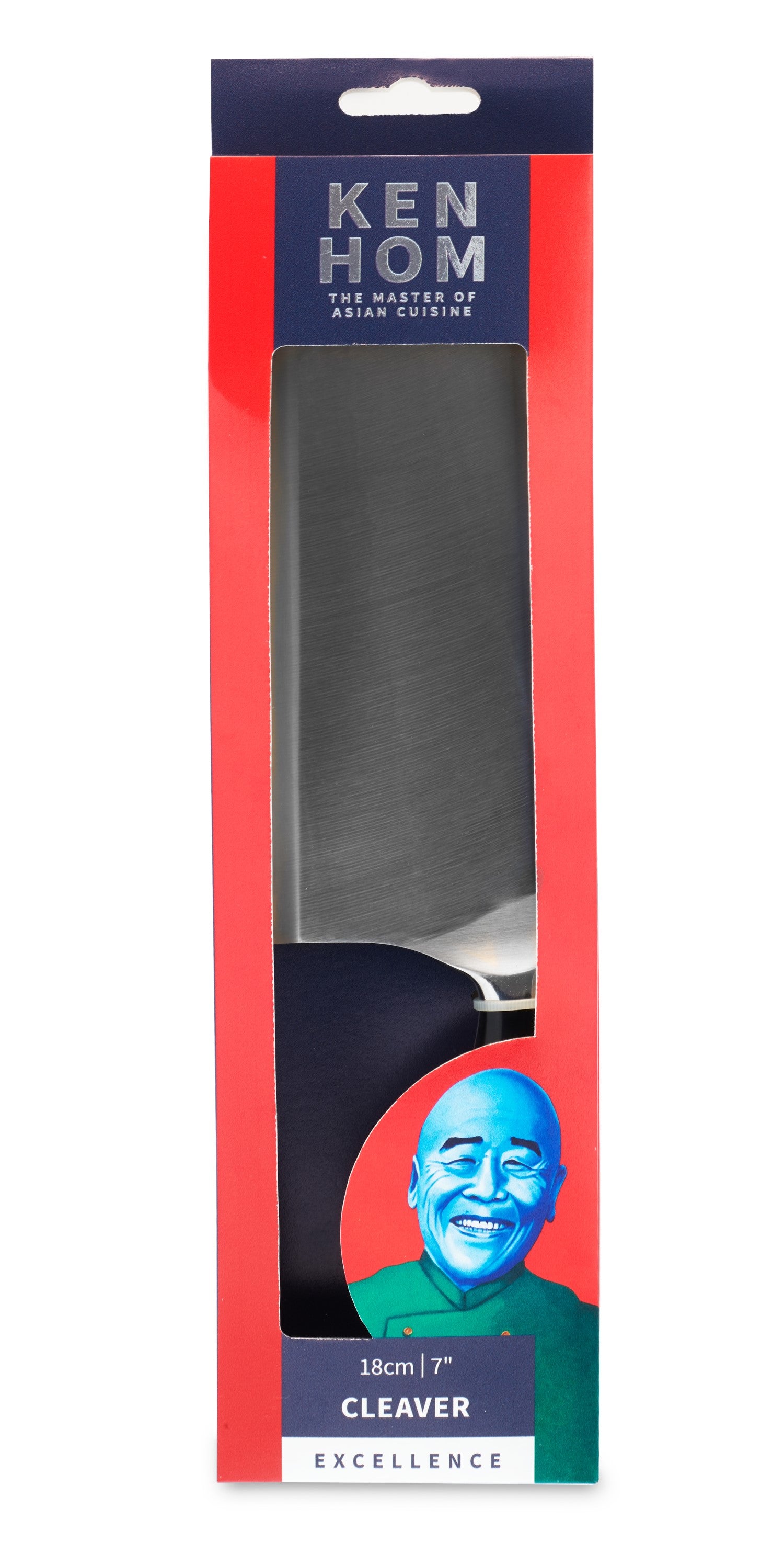 Ken Hom Premium 7-Inch Stainless Steel Chinese Cleaver Knife - Professional Chef's Chopper for Meat, Vegetables & Herbs - Perfect for Asian Cuisine, Home Cooking & Restaurant Use