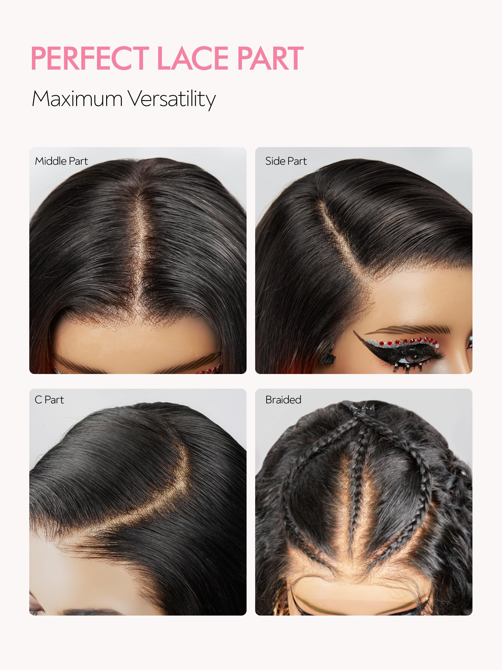 Deep Wave Lace Front Wigs Human Hair 7x5 HD Lace Pre-Plucked Glueless Wigs 200% Density 22inch - Natural Black Women Wigs for Christmas Gifts, Parties & Daily Wear