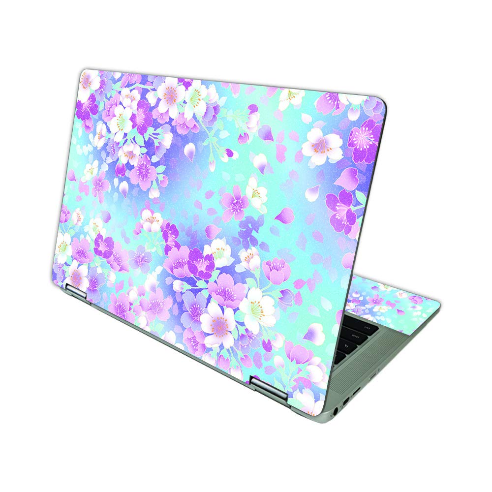 MightySkins Glossy Glitter Skin Cover for HP Chromebook x360 14 (2021) - Bloom Design | Protective & Durable High-Gloss Finish | Easy to Apply & Remove | Made in USA | Perfect for School, Work & Travel