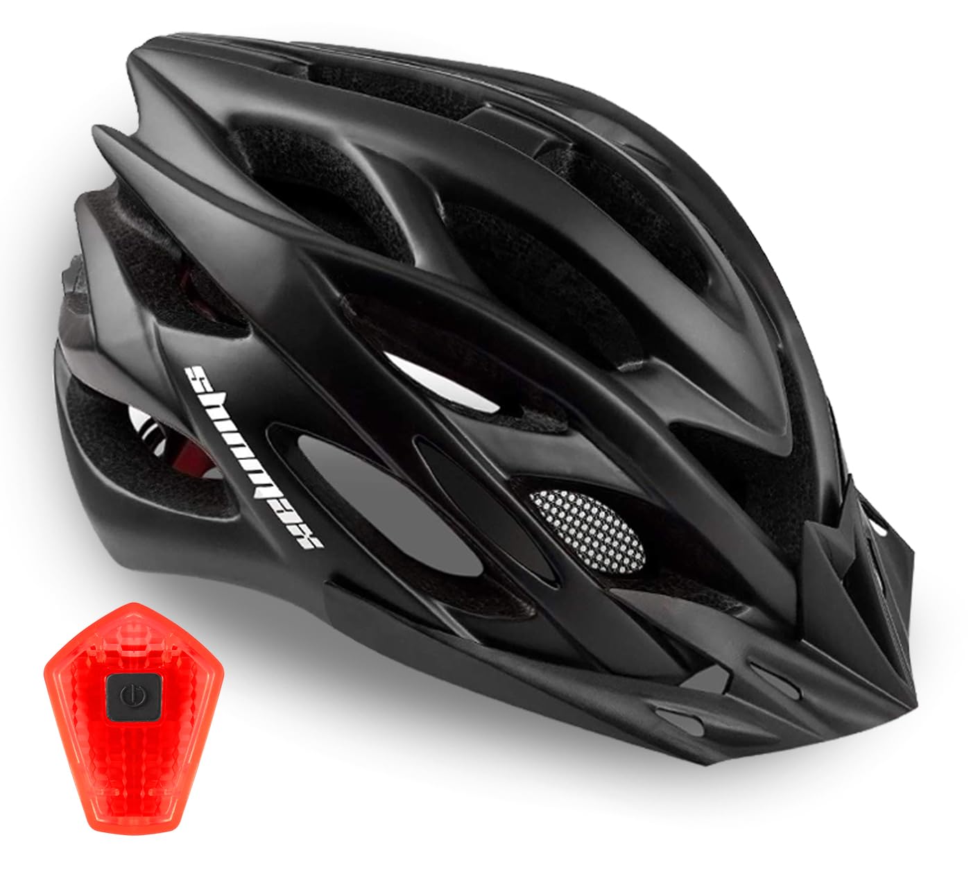**Shinmax Adjustable Bike Helmet for Men & Women - Lightweight Mountain & Road Cycling Helmet with Rear Light & Detachable Visor - CPSC Certified for Adults & Youth - Perfect for Commuting, Trail Riding & Urban Cycling**