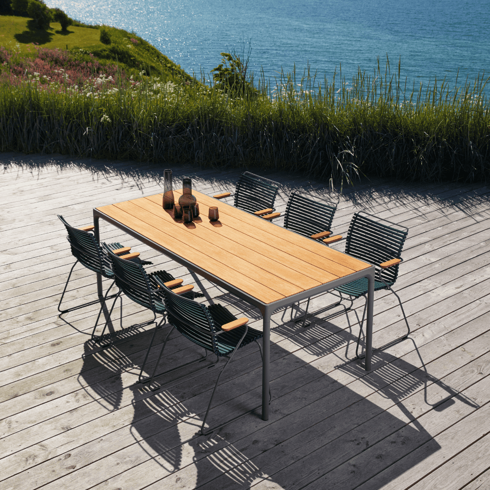 CLICK Outdoor Dining Armchair - Weather-Resistant Patio Chair for Garden, Poolside & Restaurant Use - Comfortable Aluminum Bistro Seating with Cushion Option