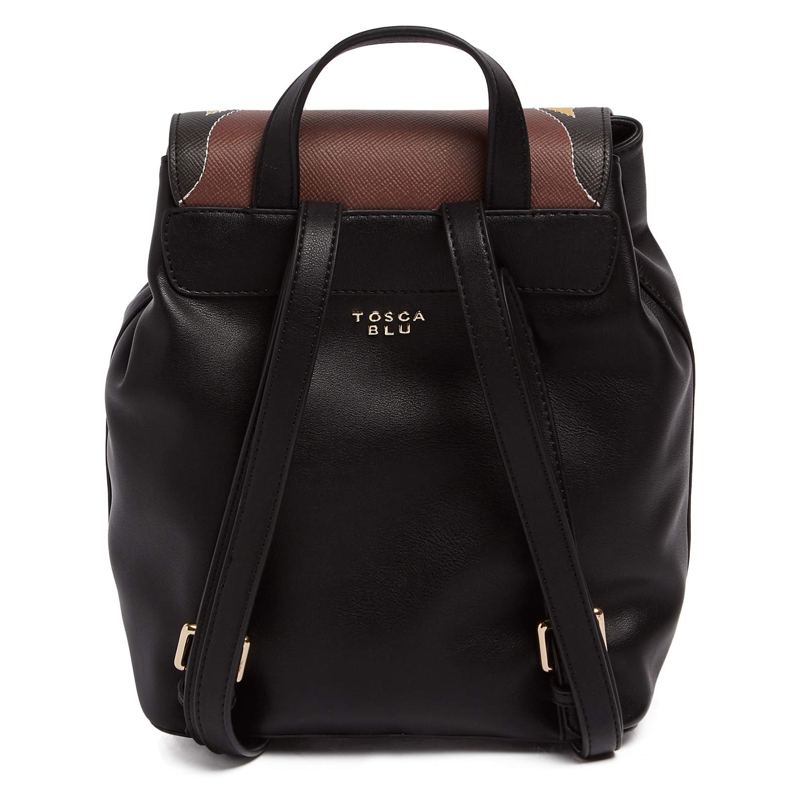 Stylish Tan & Black Large Western Applique Flap Backpack for Women - Perfect for Travel, Hiking, and Everyday Use