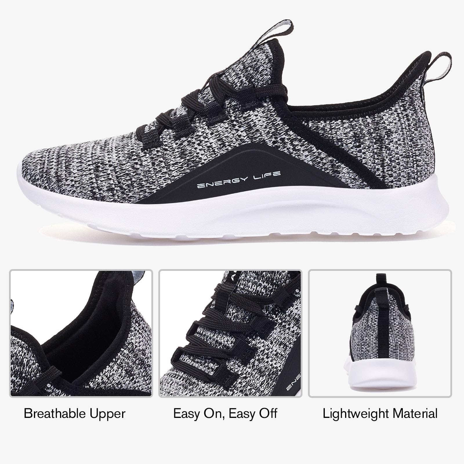 ALEADER Women's Energycloud Lightweight Slip-On Walking & Running Shoes - Comfortable Sneakers for Gym, Jogging, Travel & Everyday Wear