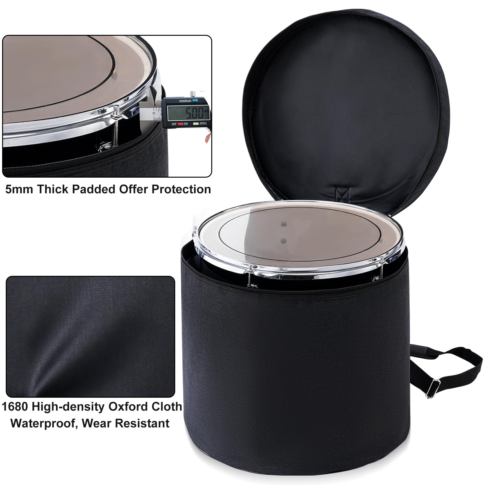 6-Piece Drum Bags Set - Padded Soft Carrying Cases for 10