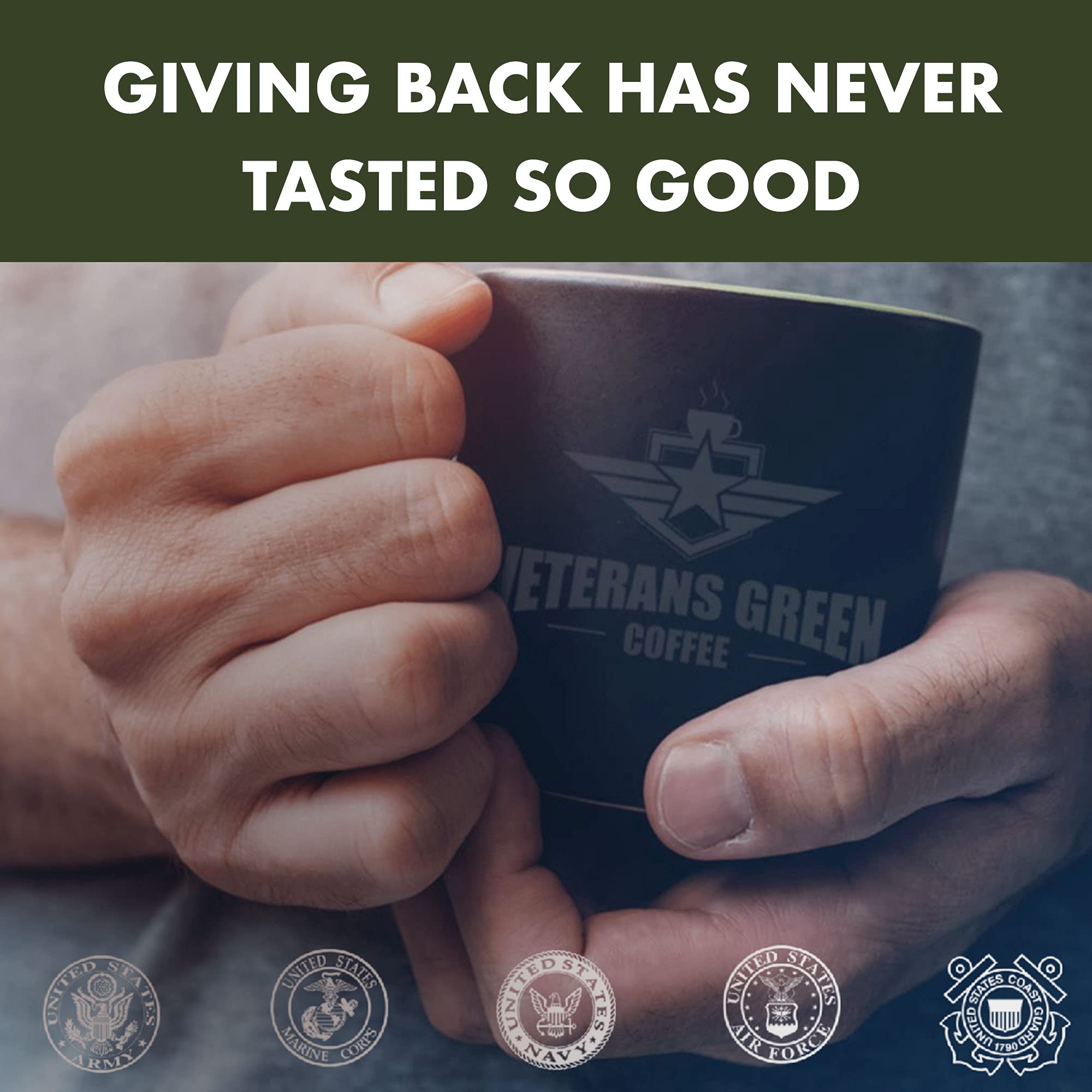 Veterans Green Coffee - Medium Roast Arabica Robusta Blend K-Cup Pods (12 Count) | Premium Coffee for Keurig Brewers | Perfect for Home, Office & Gifting