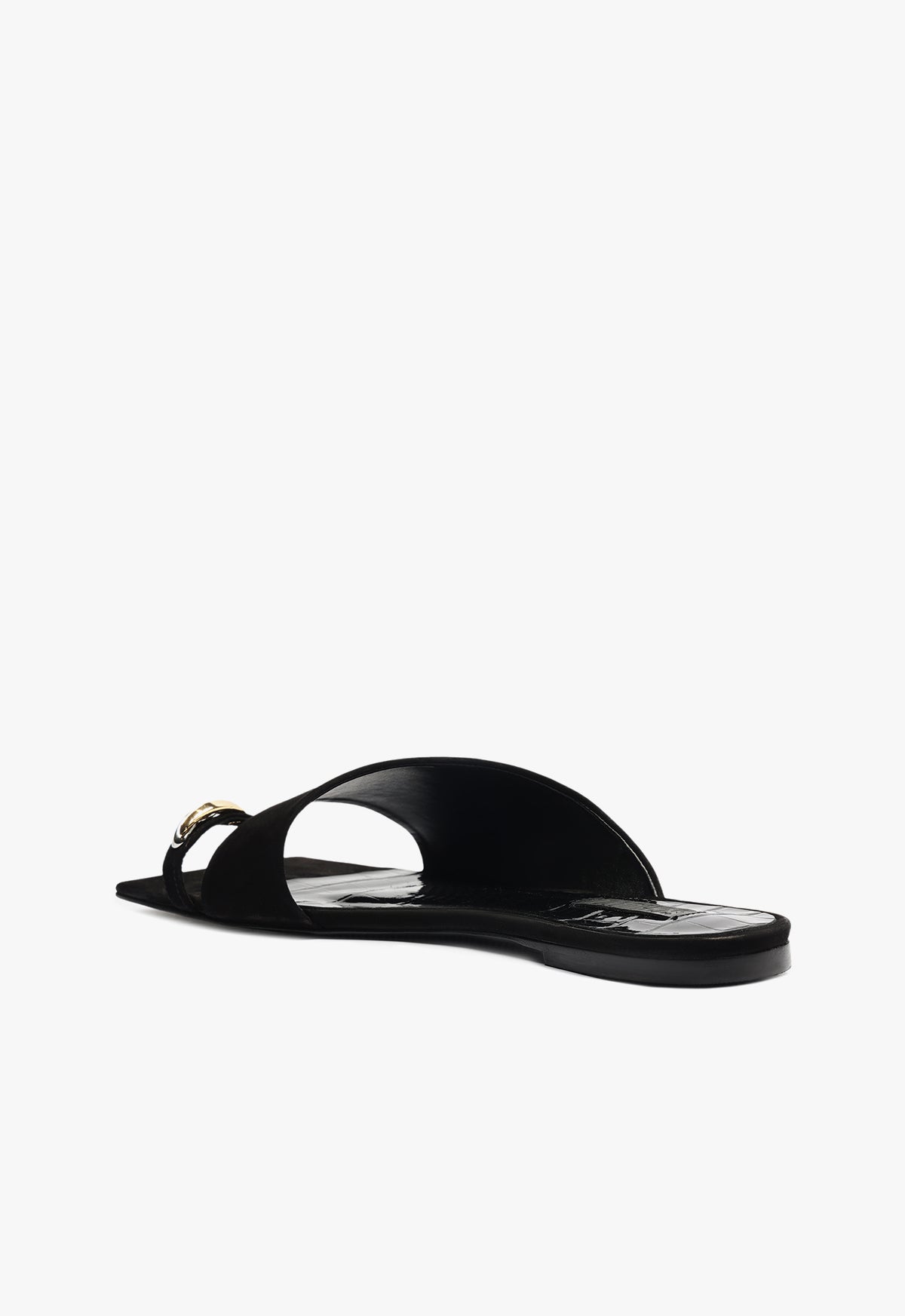 Jodie Black Leather Flat Sandal Women - Comfortable Casual Summer Sandals for Walking, Beach, Travel & Everyday Wear