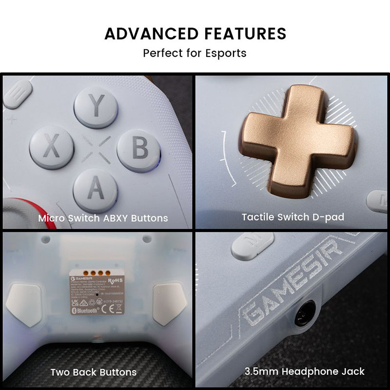 GameSir Cyclone 2 Tri-Mode Wireless Gaming Controller with Charging Dock - Compatible with PC, PS4, PS5, Switch & Mobile - Ergonomic Design for Long Gaming Sessions