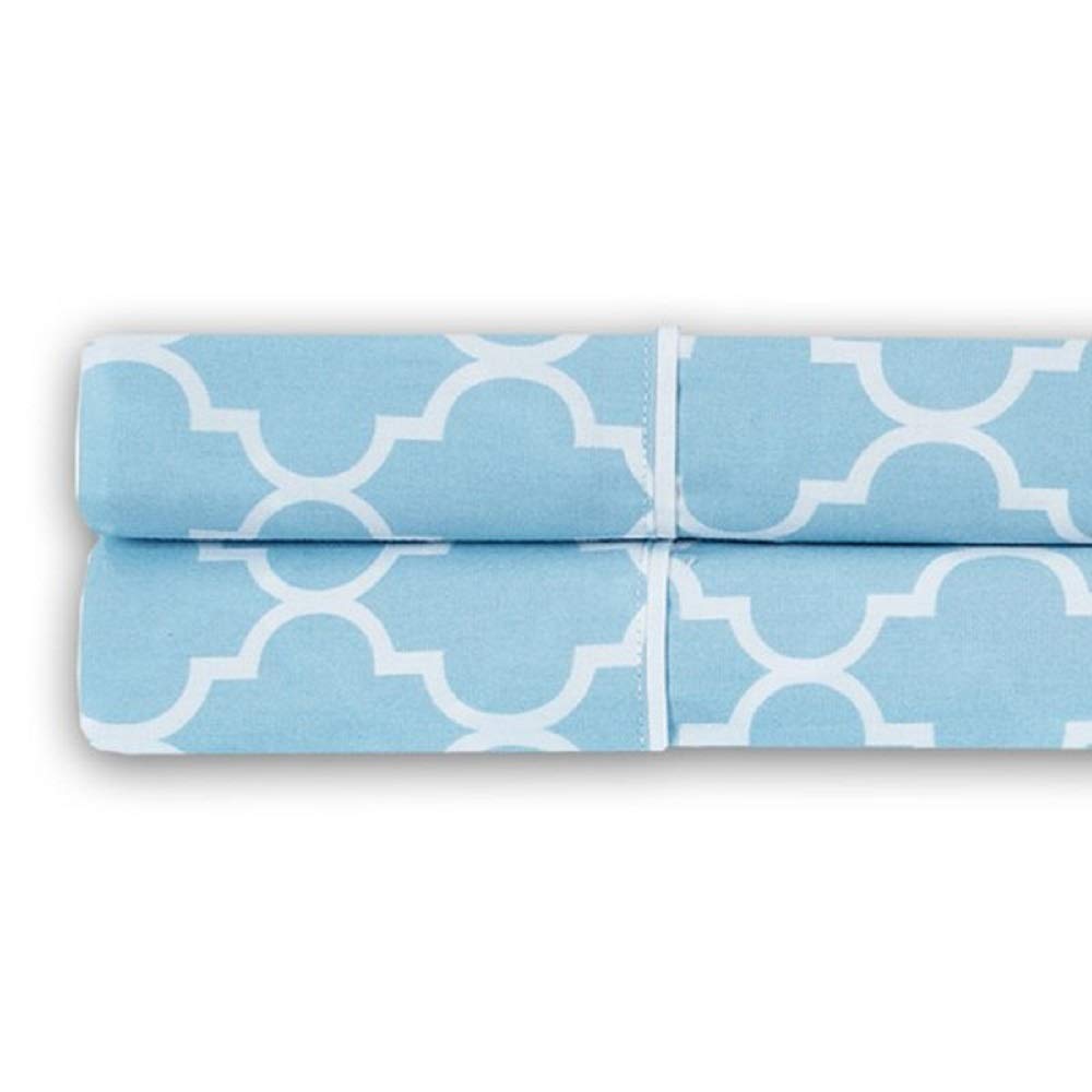 Royal Tradition Meridian 250-Thread-Count 100% Cotton Percale King Pillowcase Set of 2 - Blue & White Stripe | Luxury Bedding for Hotels, Guest Rooms & Upscale Home Decor