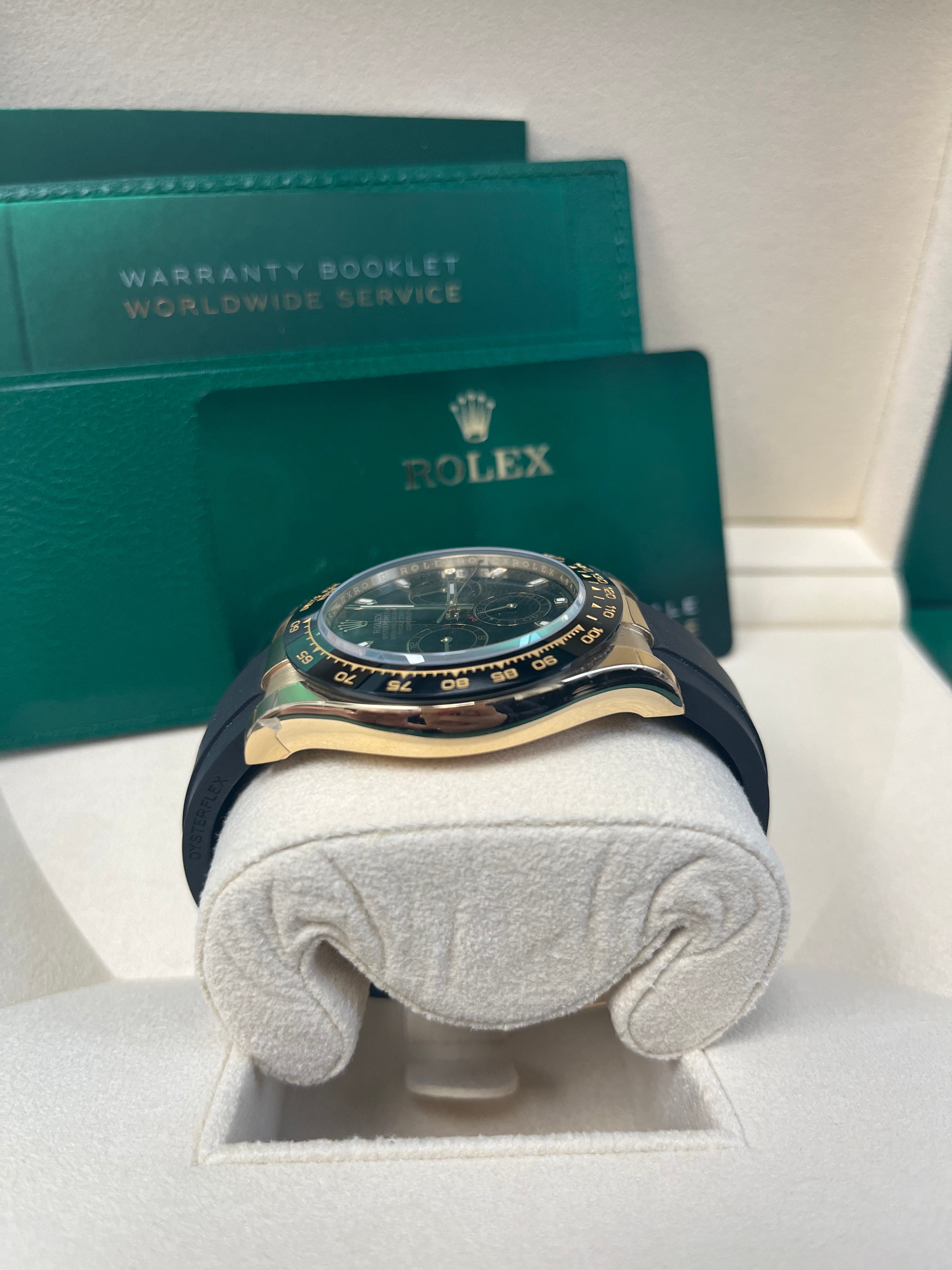 Rolex Daytona 40mm Yellow Gold Men's Watch - Black Index Dial & Oysterflex Strap 116518LN | Luxury Sports Chronograph for Racing Enthusiasts & Collectors