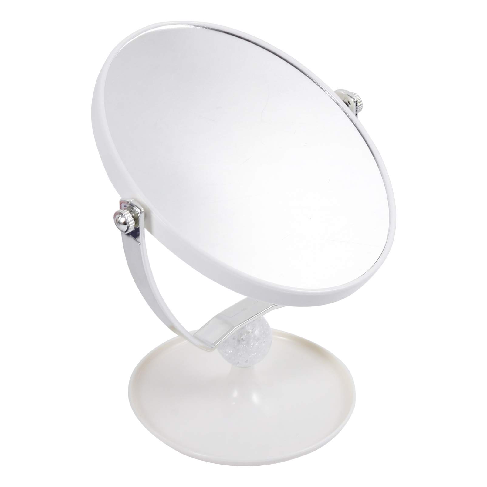 FRCOLOR Round Portable Swivel Makeup Mirror - 2-Sided Tabletop Vanity Mirror with Double Glass for Home & Travel | Perfect for Makeup, Skincare, and Salon Use