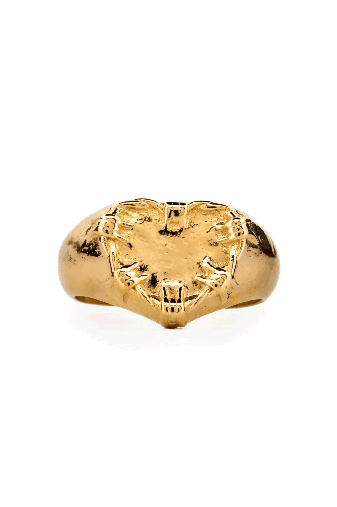 Lil' Barbwire Heart Signet Ring in Gold - Elegant Jewelry for Women, Perfect for Gifts, Parties & Everyday Wear