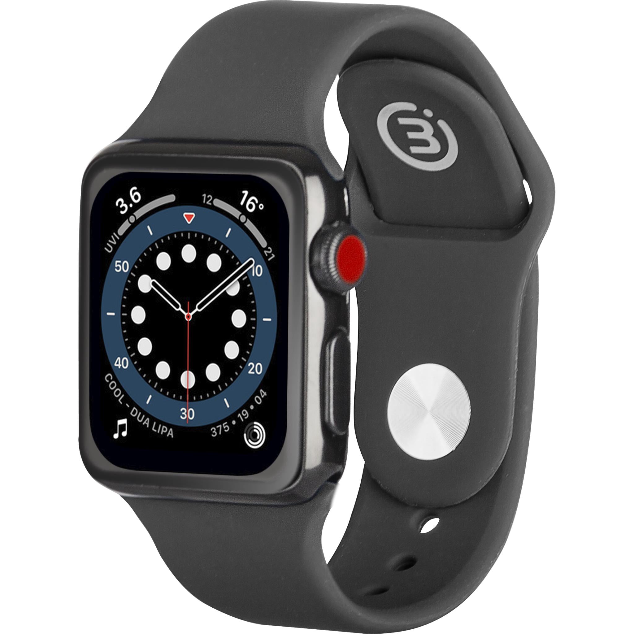 3sixT Durable Silicone Band for Apple Watch Series 7/6/5/4/SE [42mm/44mm] - Soft Comfortable Sport Strap (Black) - Perfect for Running, Workouts & Everyday Wear
