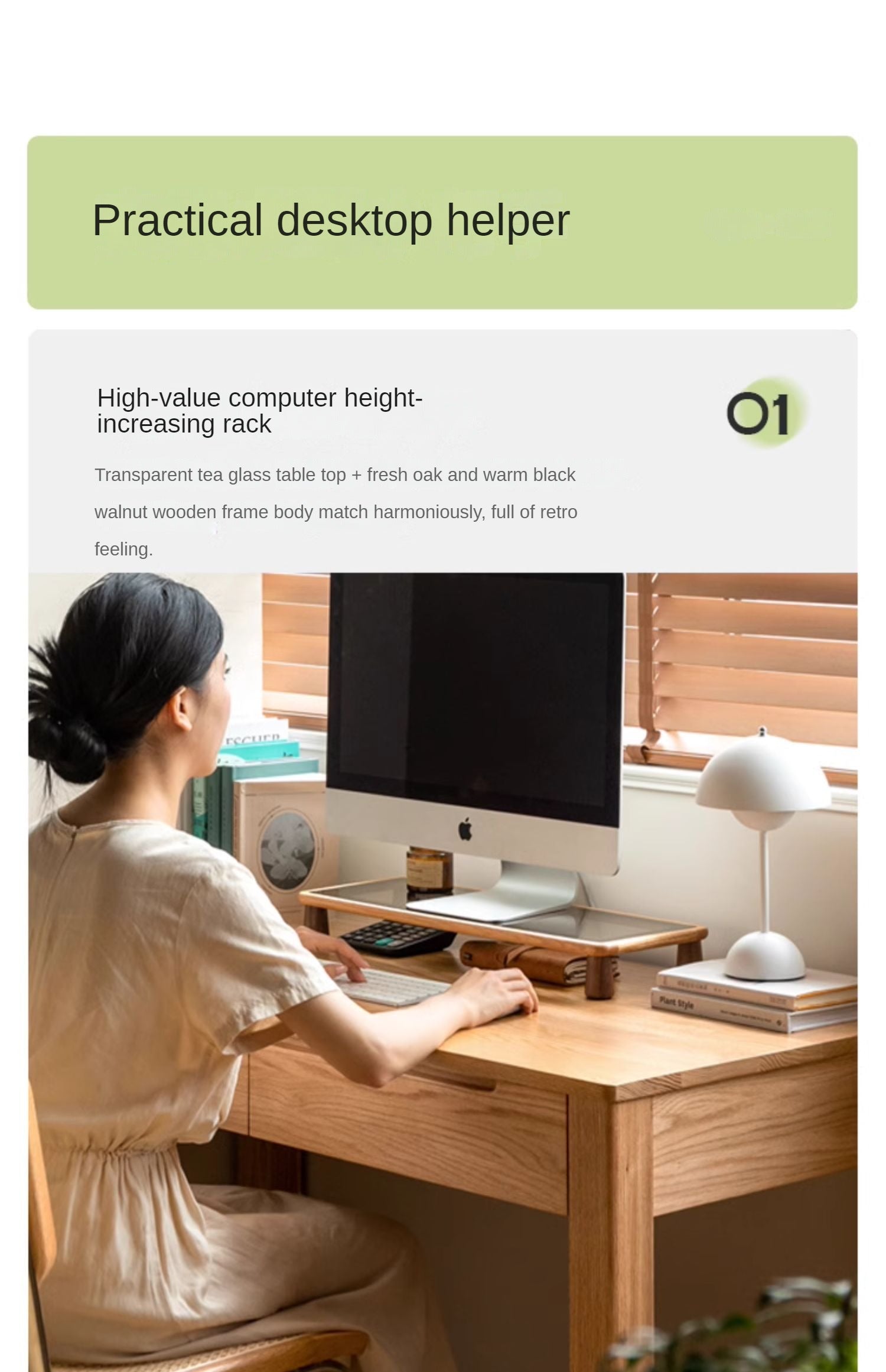 Premium Oak Solid Wood Office Table Bracket - Heavy Duty Desk Support for Home Office, Study Room & Workspace