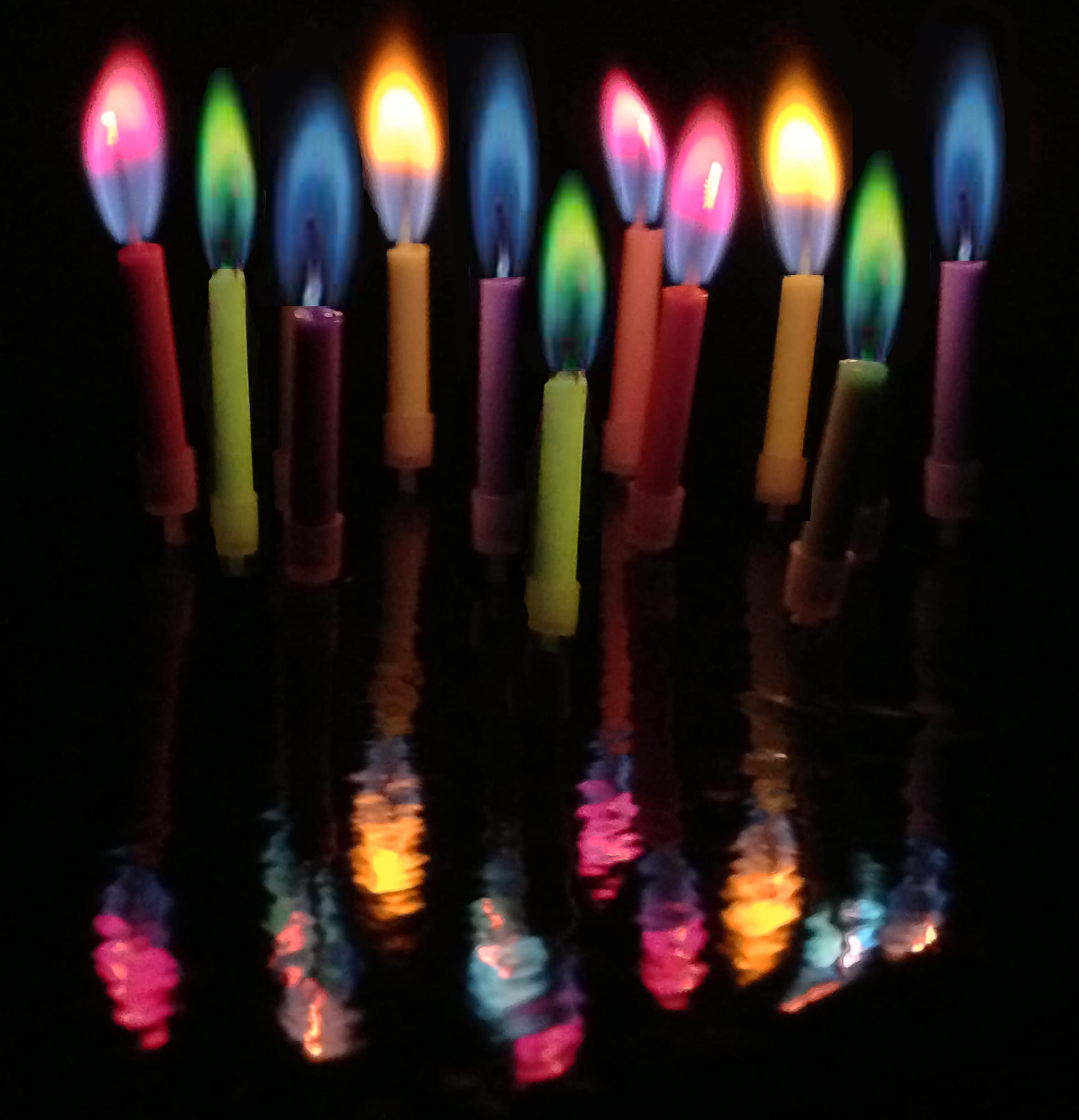 Vibrant Colorflame Multicolor Happy Birthday Candles with Holders (12-Pack) - Unscented Birthday Party Decorations for Cakes, Cupcakes & Celebrations