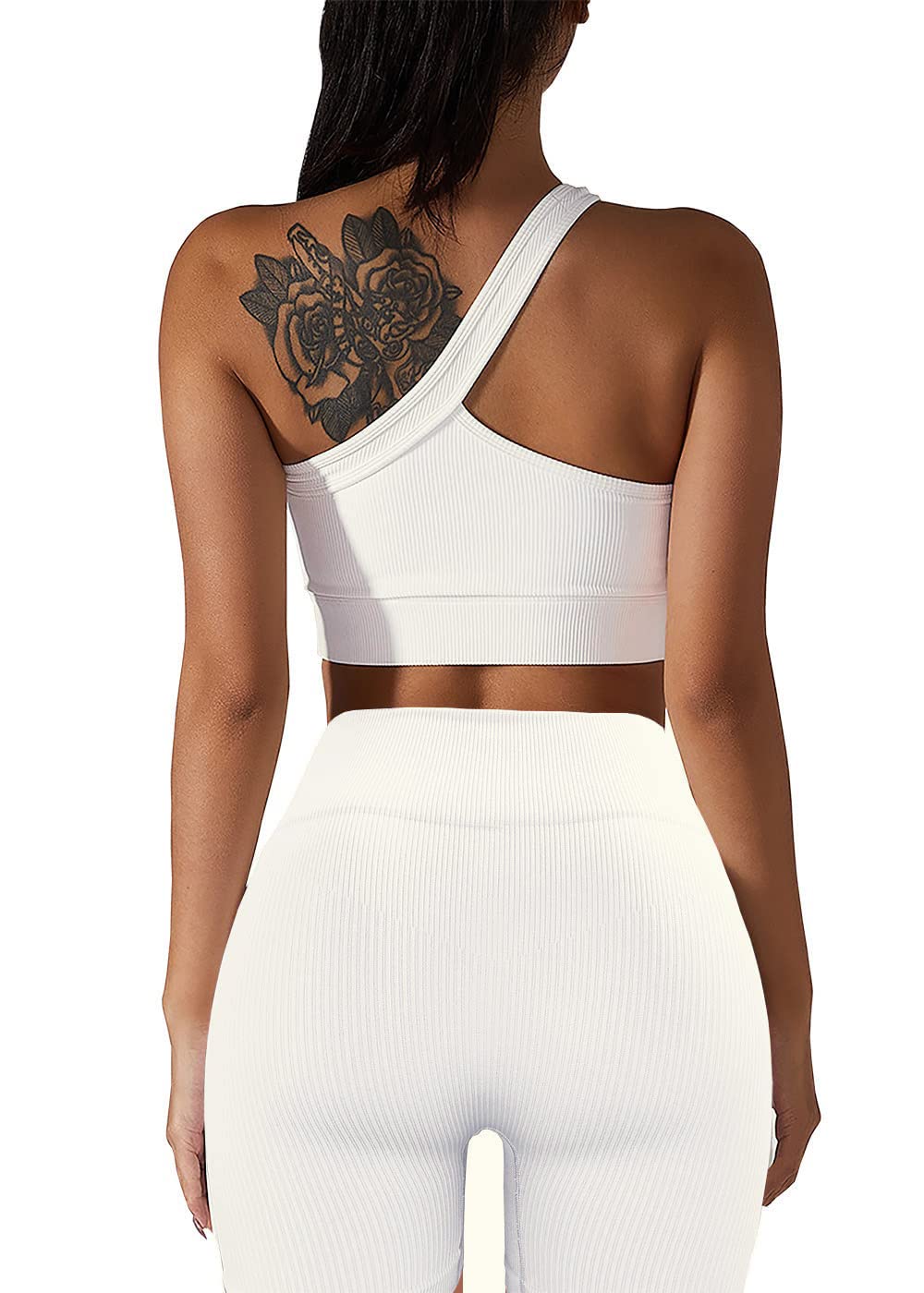 Seamless 2-Piece Workout Sets for Women - Sexy One Shoulder Sports Bra & High Waist Yoga Shorts | Gym, Running & Yoga Outfits