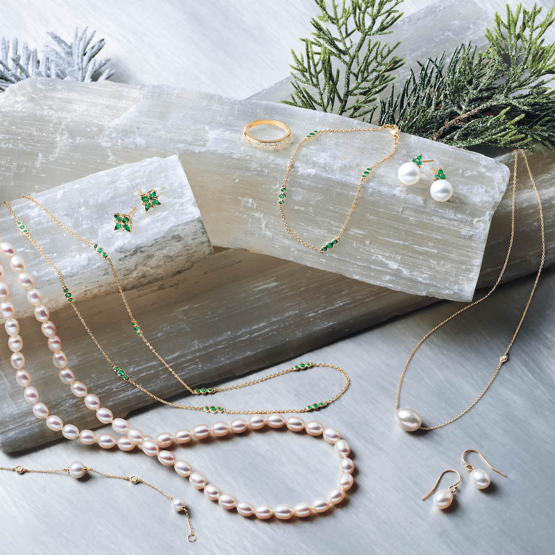 Elegant Madison Pearl and Emerald Earrings for Women - Perfect for Weddings, Parties & Special Occasions