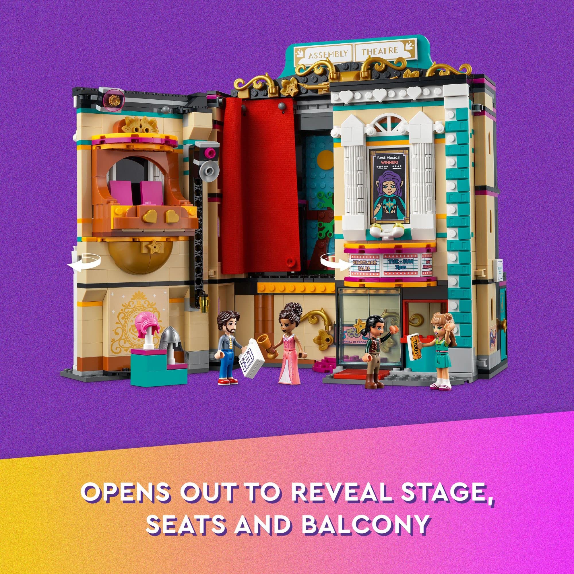 **LEGO Friends Andrea's Theater School Playset 41714 – Creative Pretend Play Toy for Kids Ages 8+ with Curtains, Lighting, Props & 4 Mini-Dolls | Perfect Gift for Girls & Boys | Inspire Imagination & Role-Playing Fun**    *(Use for birthday gifts, creative playtime, theater-themed parties, and storytelling adventures!)*