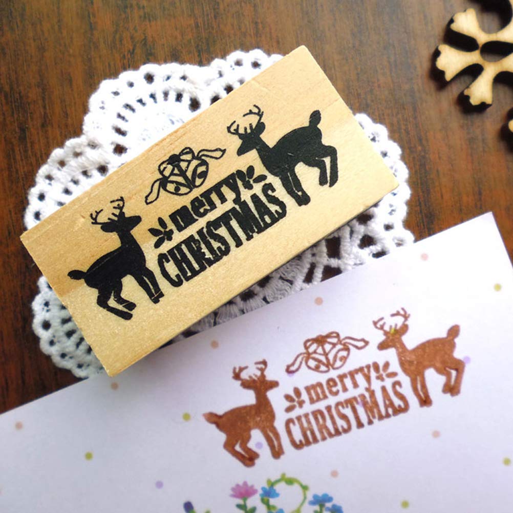 Creative Deer Wooden Stamp - Christmas Party Supplies for DIY & Gifts