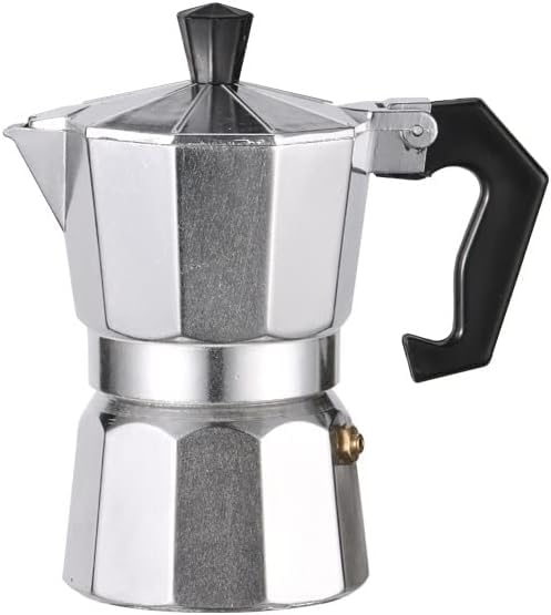 Stovetop Espresso Maker - 3 Cup Italian Moka Pot Coffee Maker (150ml, Silver) | Perfect for Home Brewing, Camping & Gifts | Classic Stovetop Coffee Maker for Rich Espresso & Strong Coffee