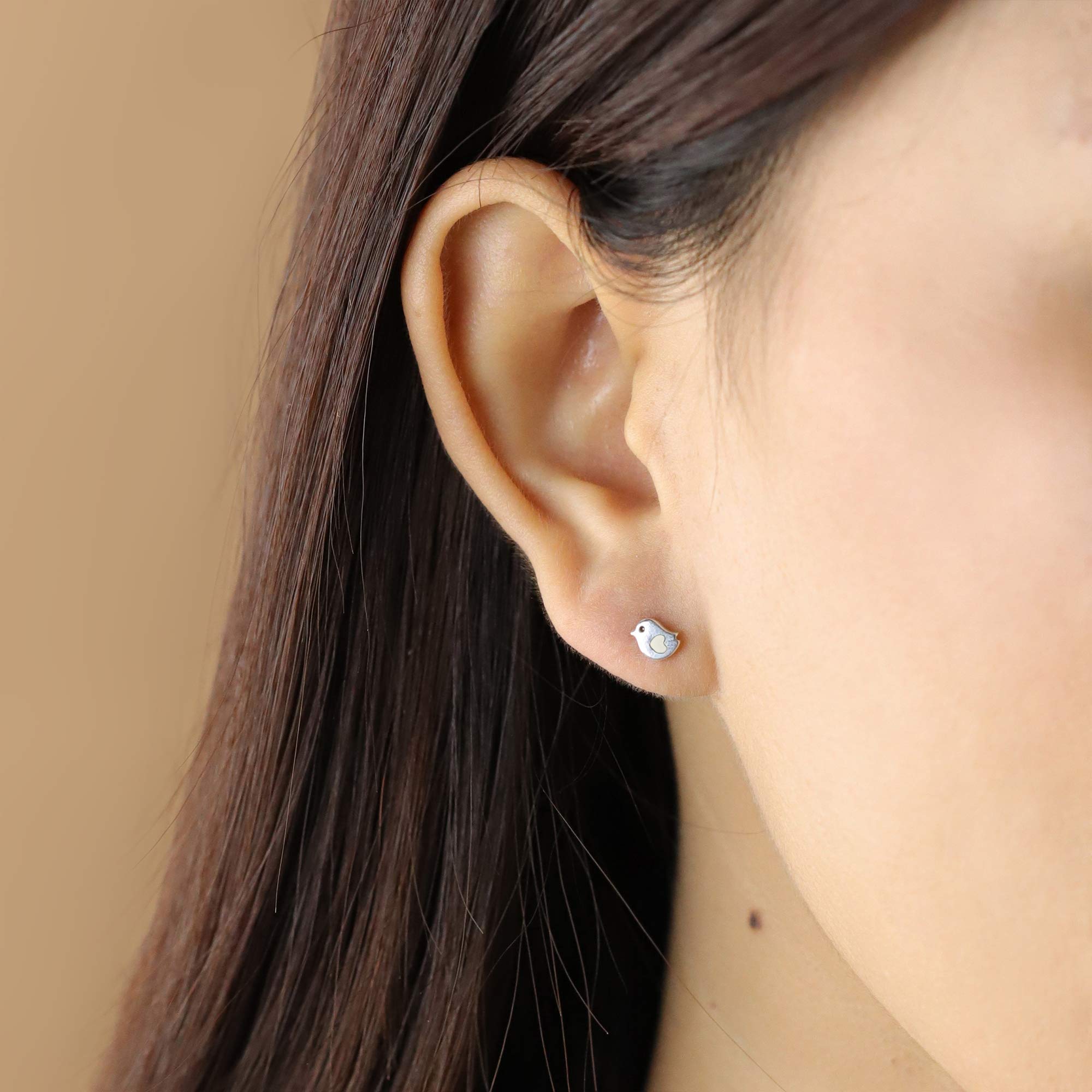 Sterling Silver Little Bird Stud Earrings for Women - Dainty Minimalist Bird Jewelry - Perfect Gift for Birthday, Anniversary & Everyday Wear